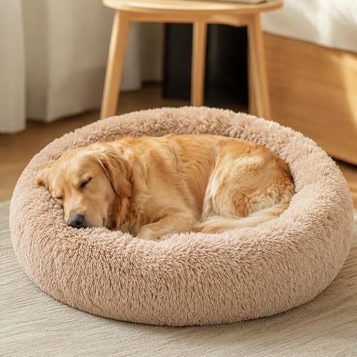JOLLYVOGUE Calming Dog Beds Extra Large Sized Dog, 45in Donut Washable Large