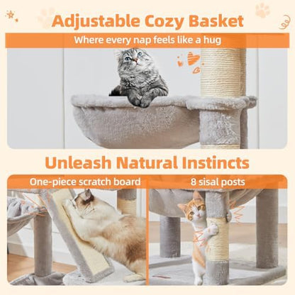 Taoqimiao Sturdy Cat Tree, 58In Cat Tower