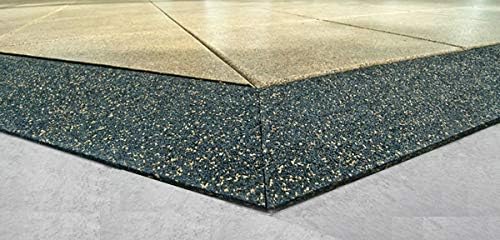American Extreme Rubber Gym Mats - 1 Inch Thick, Colorful, Soundproof - 35% Grey/White 4 Pack (Covers 16 Sq Ft)