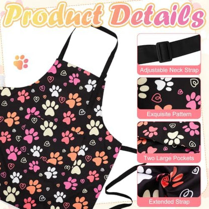 2 Pcs Dog Grooming Apron with 2 Pockets, Dog Grooming Smock