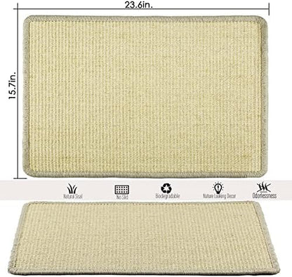 Cat Scratcher Mat, 23.6x15.7” Natural Sisal Cat Scratching Mat