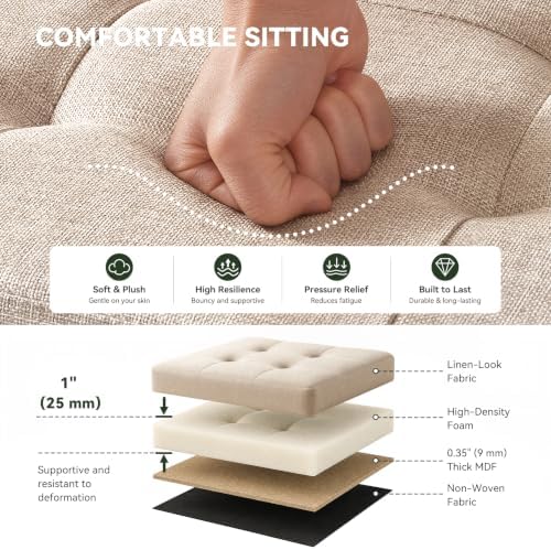 3-in-1 Cat Litter Box Enclosure Furniture, Cat Ottoman