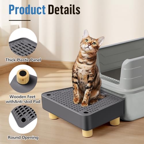 Extra Large Cat Litter Box Step Ramp, Cat's Litter Catcher Mat
