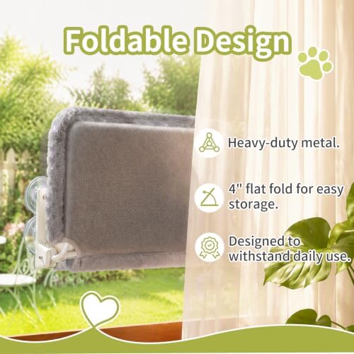 Foldable Cat Window Perch, Cordless Hammock