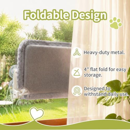 Foldable Cat Window Perch, Cordless Hammock