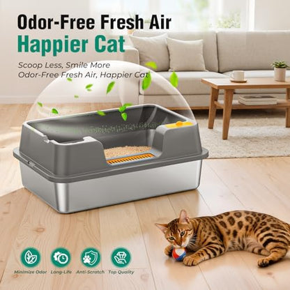 OROLEY 2PACK Stainless Steel Litter Box