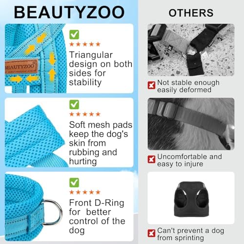 BEAUTYZOO Dog Harness Medium Sized and Leash Set, No Pull Step in Pet Vest