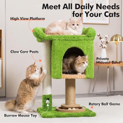 WOOCHPET Cat Tree with Sisal Scratching Posts and Cat Toys