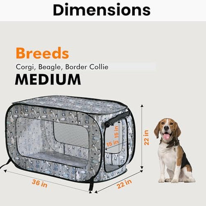 Portable Collapsible Pop Up Kennel, Tail Waggers