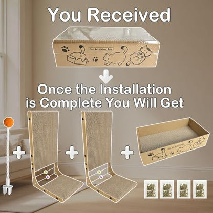 Value 3-Pack Cat Scratching Post, 3-in1 Cat Scratcher