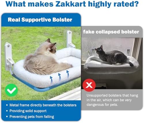 Zakkart Foldable Cat Hammock for Window