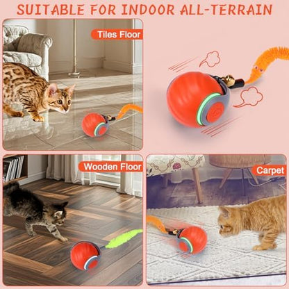 BABORUI 2Pack Orange Interactive Cat Toy Ball