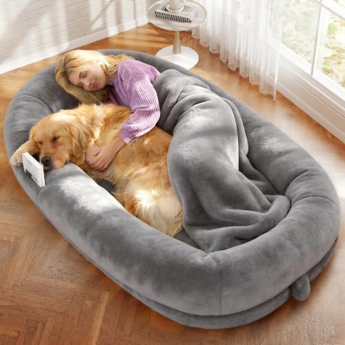 Murago Human Dog Bed for Adults, Light Grey