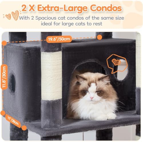 Taoqimiao Heavy Duty Cat Tree, 73In Sturdy Cat Tower