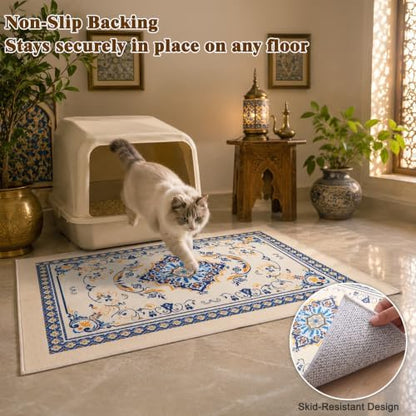 Bienbee Cat Litter Mat, 2 Pack 33" x 22" Machine Washable