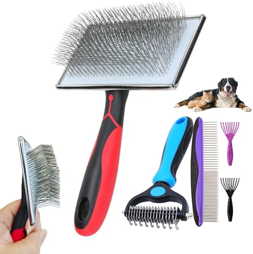 5-in-1 Dog & Cat Extra Long Pin Grooming Kit Slicker Brush