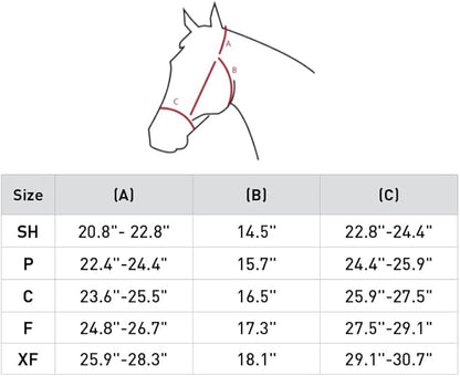 HORZE Kiel Adjustable Horse Halter with Fleece Padding - Dark Navy - Warmblood