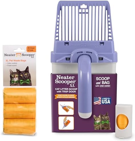 Neater Pet Brands Neater Scooper XL Cat Litter Scoop, 60 Refill Bags –