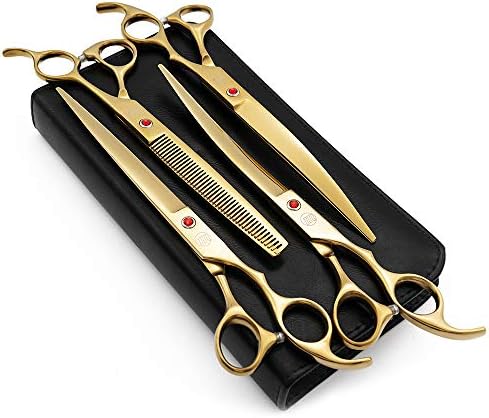 Moontay Professional 8" Dog Grooming Scissors Set 4PCS