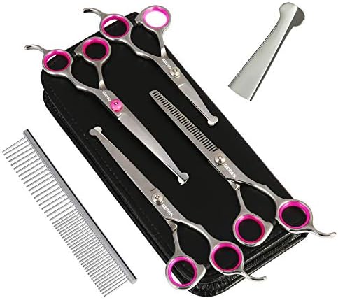 Dog Grooming Scissors Set, 4CR Stainless Steel Safety Round Tip