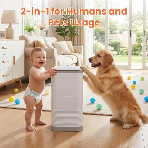 Diaper Pail, 3.17 Gal Large Capacity Odor-Locking Diaper Trash Can