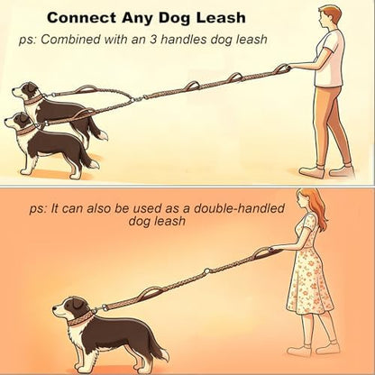 20"Double Dog Leash Coupler Leash Splitter