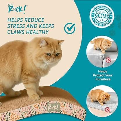 Cats Rock Scratching Board for Indoor Cats, Corrugated Cardboard Cat Scratcher
