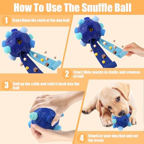 Dog Snuffle Ball-Interactive Puzzle Dog Toys Encourage Natural Foraging Skills