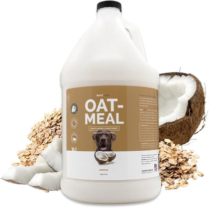 Bark2Basics Oatmeal Conditioner, Gallon - Natural Ingredients, Moisturizing, Hydrating, Crafted with Colloidal Oatmeal, Relieves Dry Itchy Irritated Skin, Coconut Fragrance