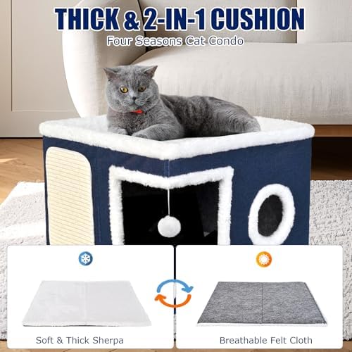 Cat Beds for Indoor Cats, Large Cat Cave Bed