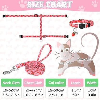 2 Pack Cat Harness and Leash Escape Proof Adjustable Cat Harness