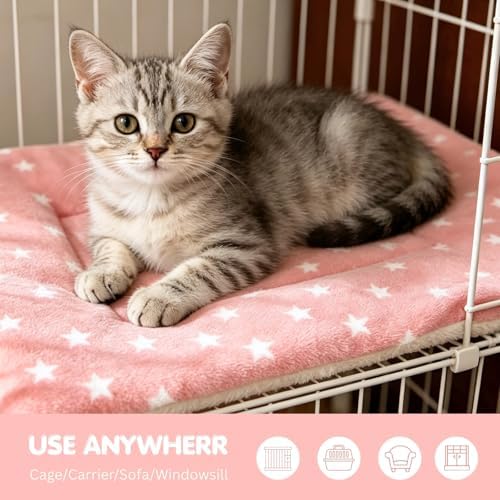 4 Pack Cat Bed Mat, Washable Sleeping Pad