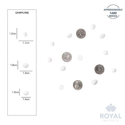 Royal Imports 30LBS River Rocks Decorative Ornamental Pebbles, Garden Landscaping Stones, Gravel Filler for Plants, Vases, Succulents, Home Decor, Aquariums, Crafting, Animal Habitat - Small White