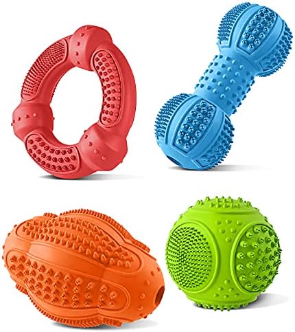 Dog Chew Toys 4 Pack, Dog Toys for Aggressive Chewers Small Medium Large Breed
