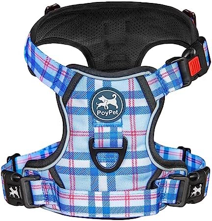 PoyPet Plaid Dog Harness Large, No Pull Vest