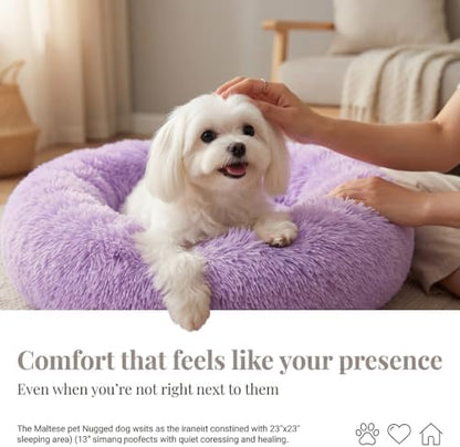 nononfish Soft Donut Dog Bed, Cozy Calming Bed