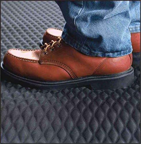 American Floor Mats Hog Heaven 5/8 inch Black & Yellow Border 3' x 4' Nitrile Backed Anti-Fatigue Comfort Mat
