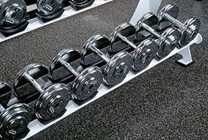 American Floor Mats 1/4in (7mm) Thick 10% Blue/Grey 4' x 15' Heavy Duty Rubber Rolls, Protective Exercise Mats, Home Gym Rubber Flooring