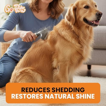 GoPets Double Row Dematting Rake Undercoat Deshedding Tool