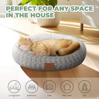 Zerbuger 20in Grey Pattern Round Dog Bed Sofa