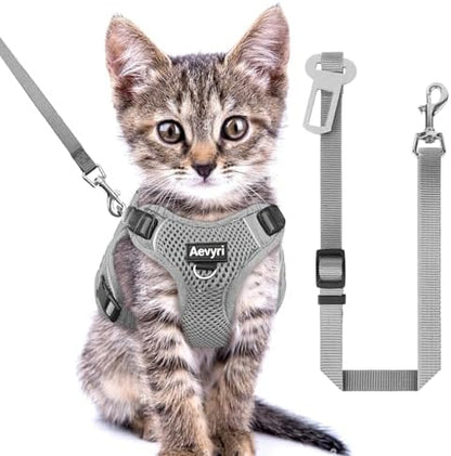 Cat Harness and Leash Set for Walking Escape Proof, Adjustable Soft Kittens Vest