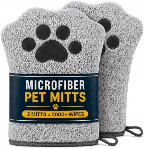Microfiber Grooming Mitt for Cats & Dogs, 100+ Times Washable – 10X Cheaper