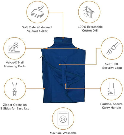 Cozy Comfort Carrier - Large Cobalt Blue Cat Carrier Soft for Grooming, Vet Visits, Medication Administration, Dental Care, Nail Trimming, and Car Travel