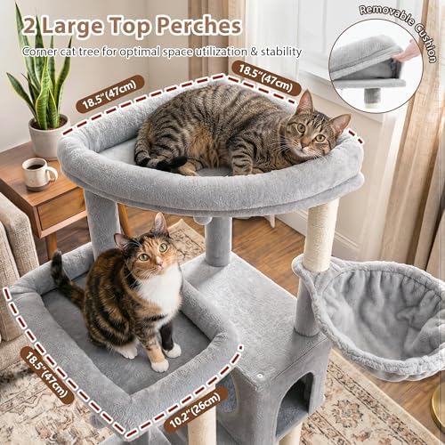 Gitelsnour Cat Tree, 78.7'' Cat Tower, 2 Big Condos