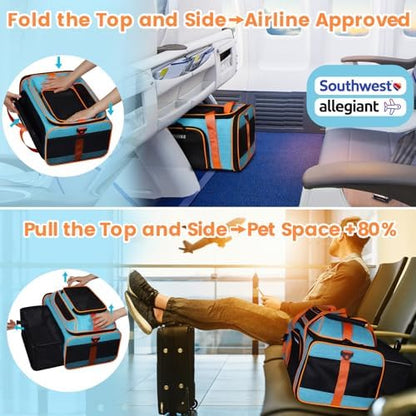 Petskd Top and Side Expandable Pet Carrier Airline Approved