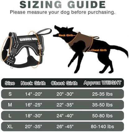WINSEE Tactical Dog Harness, No Pull Dog Harness