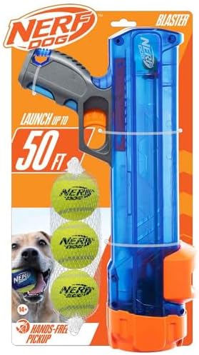 Nerf Dog Tennis Ball Blaster Dog Toy Gift Set, Tennis Ball Dog Fetch Toy