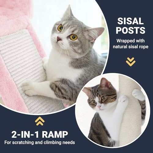 Allewie 82 Inches Large Cat Tree/House/XXL Tall Cat Towers