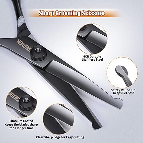Dog Grooming Scissors Kit with Safety Round Tips
