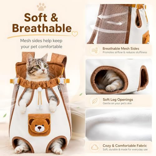 Cute Bear Design Front Pet Carrier Backpack